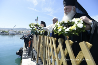 2-Visita Apostólica a Lesbos (Gr&#xe9;cia): Encontro com as autoridades e a população. Mem&#xf3;ria das v&#xed;timas das migra&#xe7;&#xf5;es
