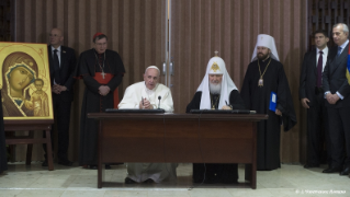 11-Begegnung des Heiligen Vaters mit Kyrill, Patriarch von Moskau und ganz Russland - Unterzeichnung der Gemeinsamen Erklärung