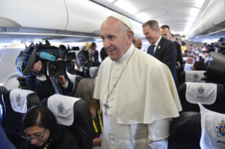 5-Apostolic Visit to Ireland: Greeting to journalists on the flight to Ireland