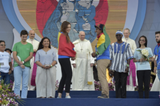 7-Apostolic Journey to Panama: Welcome ceremony and opening of WYD at Campo Santa Maria la Antigua – Cinta Costera