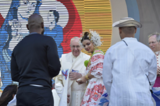 9-Apostolic Journey to Panama: Welcome ceremony and opening of WYD at Campo Santa Maria la Antigua – Cinta Costera