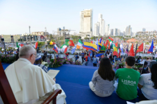13-Apostolic Journey to Panama: Welcome ceremony and opening of WYD at Campo Santa Maria la Antigua – Cinta Costera