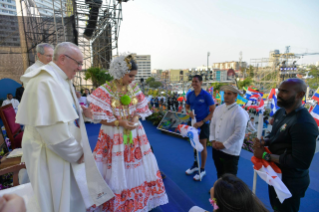 15-Apostolic Journey to Panama: Welcome ceremony and opening of WYD at Campo Santa Maria la Antigua – Cinta Costera