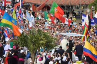 19-Apostolic Journey to Panama: Welcome ceremony and opening of WYD at Campo Santa Maria la Antigua – Cinta Costera