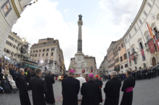 18-Hochfest der ohne Erbsünde empfangenen Jungfrau und Gottesmutter Maria  – Gebet vor der Mariensäule auf dem Spanischen Platz