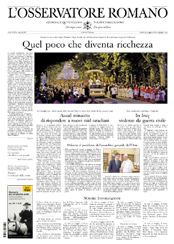 Quel poco che diventa ricchezza, articolo de L'Osservatore Romano
