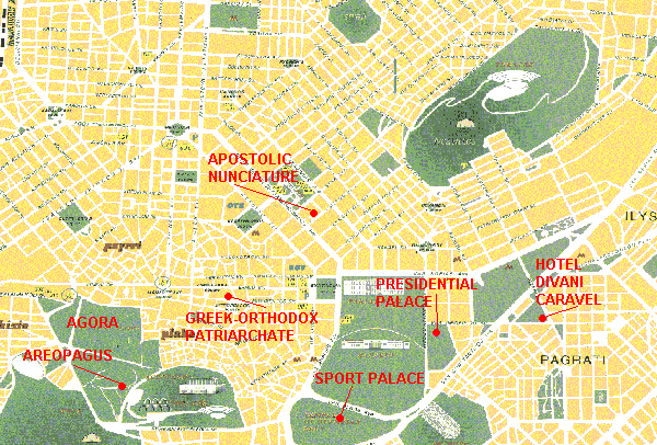 Per visionare una piantina con i luoghi degli eventi ad Atene, cliccare su Athens