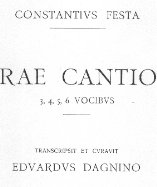 Cover C. Festa, Sacrae Cantiones