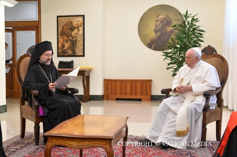 El Papa, con la delegación del Patriarcado de Constantinopla