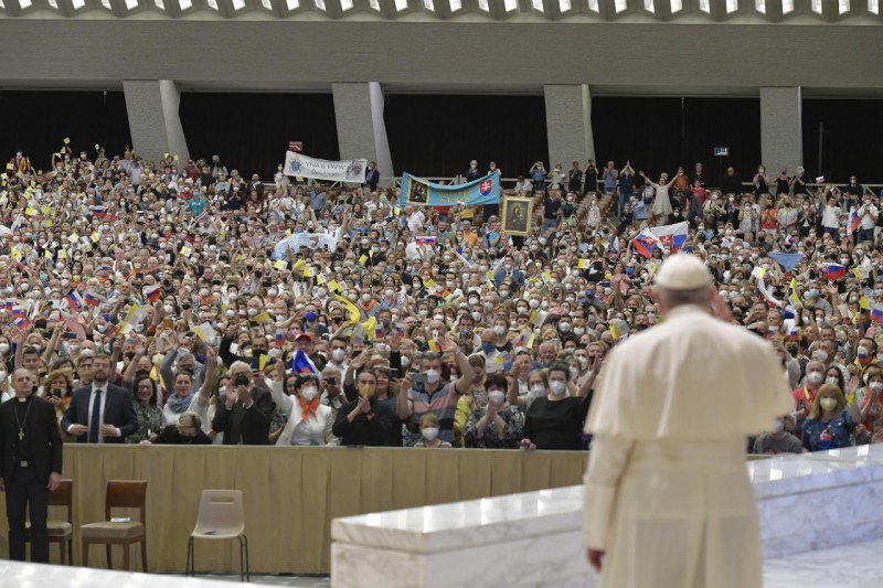 El Papa, durante la audiencia de hoy
