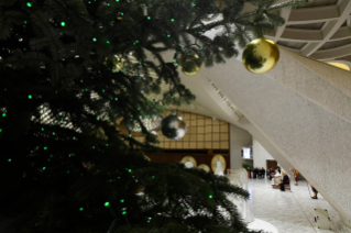 6-A las delegaciones del don del belén y del árbol de Navidad en la Plaza de San Pedro 