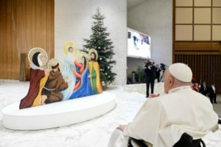 7-An die Delegationen der Gemeinden, die die Krippe und den Christbaum auf dem Petersplatz gespendet haben 