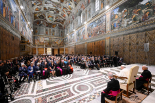 0-Aux artistes participant à la rencontre organisée à l'occasion du 50e anniversaire de l'inauguration de la collection d'Art moderne des Musées du Vatican (23 juin 2023)