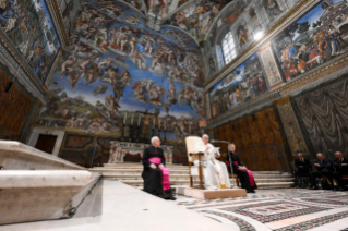 5-A los artistas participantes en el encuentro organizado con motivo del 50 aniversario de la inauguración de la colección de Arte Moderno de los Museos Vaticanos