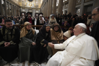 1- Meeting of the participants in the living nativity scene with the Holy Father Francis in the Basilica of Saint Mary Major