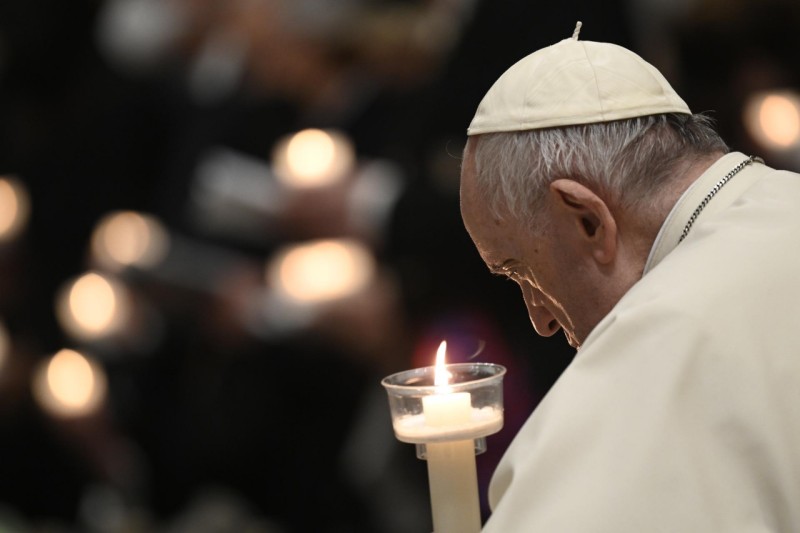 El Papa, durante la Vigilia