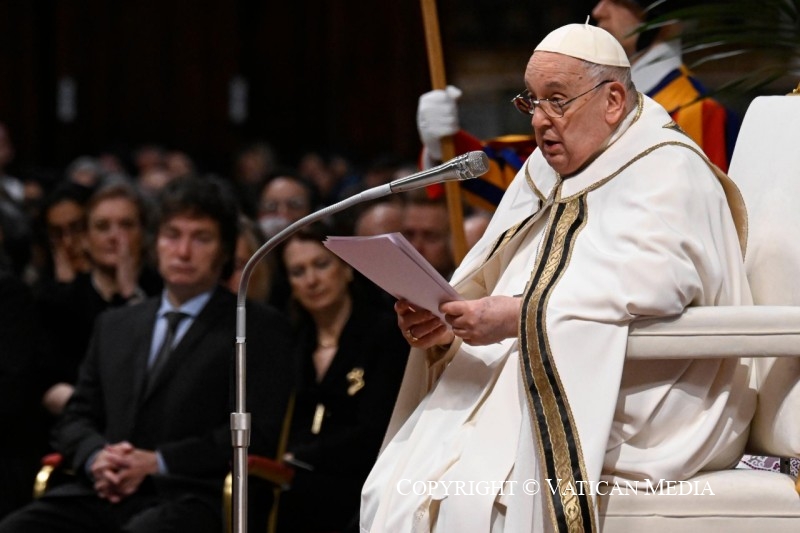 El Papa, durante la misa