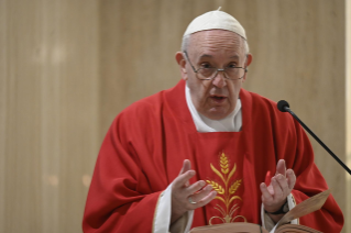 2-Misa celebrada por el papa Francisco de forma privada en la capilla de la Casa Santa Marta. <i>La fe debe ser transmitida, debe ser ofrecida, especialmente con el testimonio</i>