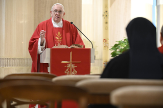 3-Misa celebrada por el papa Francisco de forma privada en la capilla de la Casa Santa Marta. <i>La fe debe ser transmitida, debe ser ofrecida, especialmente con el testimonio</i>