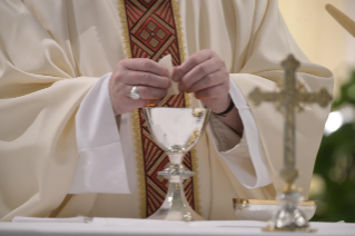 8-Misa celebrada por el papa Francisco de forma privada en la capilla de la Casa Santa Marta. <i>Sin testimonio y oración no se puede hacer predicación apostólica</i>