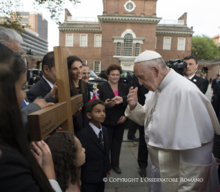 3-Apostolic Journey: Meeting for Religious Liberty with the Hispanic community and other immigrants at the Independence Mall 