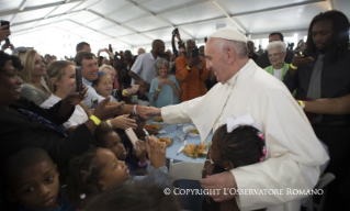 13-Apostolische Reise: Besuch im Caritas-Zentrum der Pfarrei St. Patrick und Begegnung mit den Obdachlosen 