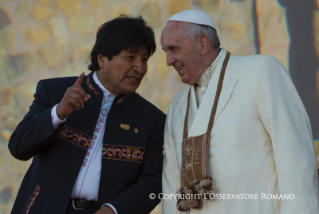 1-Apostolic Journey: Welcome ceremony (International Airport "El Alto" - La Paz)