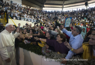 3-Apostolic Journey: Meeting with Clergy, Religious and Seminarians at the Coliseum of Don Bosco College (Santa Cruz de la Sierra)