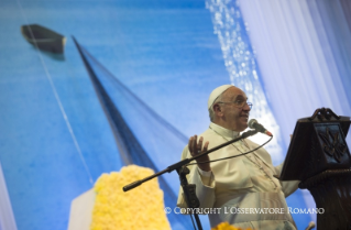 7-Apostolic Journey: Meeting with Clergy, Religious and Seminarians at the Coliseum of Don Bosco College (Santa Cruz de la Sierra)