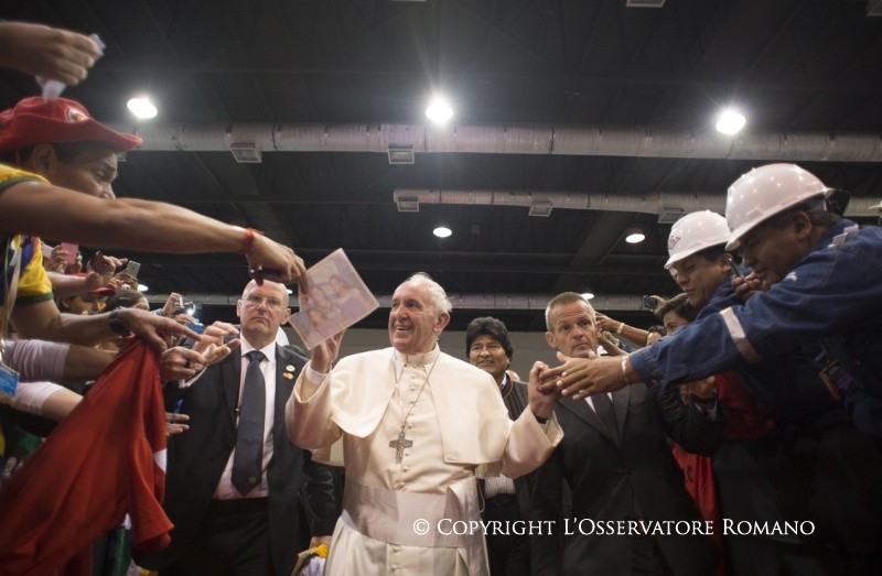 5-Voyage apostolique : Participation &agrave; la II<sup>e</sup> Rencontre mondiale des mouvements populaires 