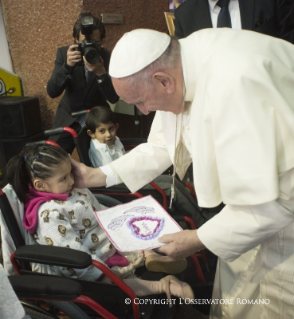 13-Apostolische Reise nach Mexiko: Besuch im Kinderkrankenhaus Federico Gómez