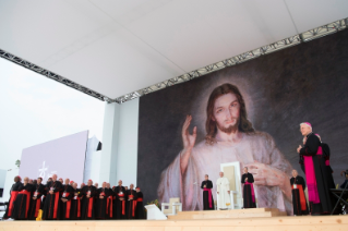 30-Apostolische Reise nach Polen: Begrüßungszeremonie für die Jugendlichen 