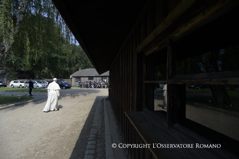 16-Voyage apostolique en Pologne : Visite &#xe0; Auschwitz