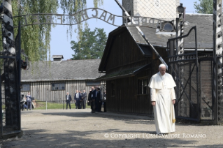 15-Voyage apostolique en Pologne : Visite &#xe0; Auschwitz