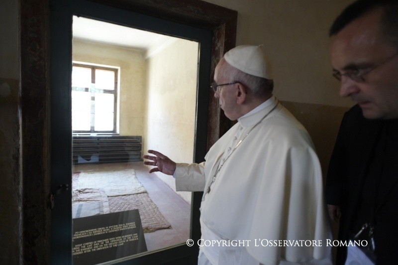 30-Voyage apostolique en Pologne : Visite &#xe0; Auschwitz