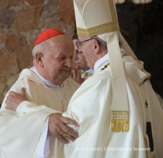 12-Viaje apostólico a Polonia: Santa Misa con sacerdotes, religiosas, religiosos, consagrados y seminaristas polacos Santuario de San Juan Pablo II de Cracovia