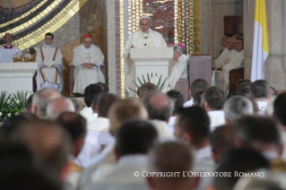 11-Viaje apostólico a Polonia: Santa Misa con sacerdotes, religiosas, religiosos, consagrados y seminaristas polacos Santuario de San Juan Pablo II de Cracovia