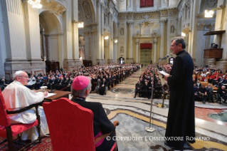 5-Visite pastorale à Bologne : Rencontre avec les prêtres, les religieux, les séminaristes du Séminaire régional et les diacres permanents