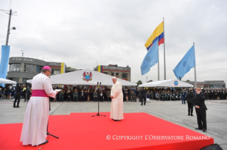 2-Viaje apost&#xf3;lico a Colombia: Palabras a los militares y a las fuerzas del orden en el Aeropuerto Militar CATAM 
