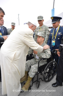 5-Viaje apost&#xf3;lico a Colombia: Palabras a los militares y a las fuerzas del orden en el Aeropuerto Militar CATAM 