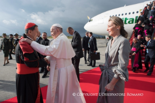 16-Viaje apostólico a Colombia: Ceremonia de bienvenida