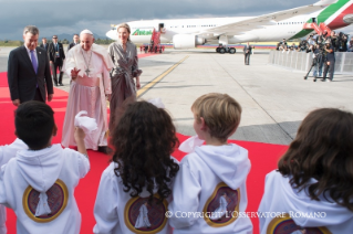 17-Apostolische Reise nach Kolumbien: Willkommenszeremonie auf dem Militärflughafen Catam