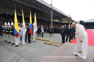 6-Viaje apostólico a Colombia: Ceremonia de bienvenida