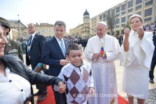 17-Apostolic Journey to Colombia: Meeting with authorities and representatives of civil society 