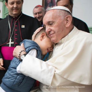 12-Apostolische Reise nach Kolumbien: Besuch des Kinderheims "Hogar San José"