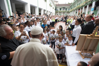 14-Apostolic Journey to Colombia: Encounter in "Hogar San Jos&#xe9;" children's home 