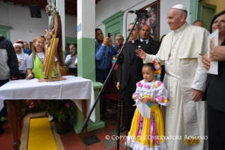 1-Apostolische Reise nach Kolumbien: Besuch des Kinderheims "Hogar San José"