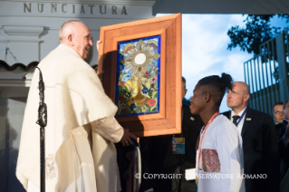 14-Viagem Apostólica à Colômbia: Chegada à Nunciatura Apostólica (Bogotá, 6 de setembro de 2017)