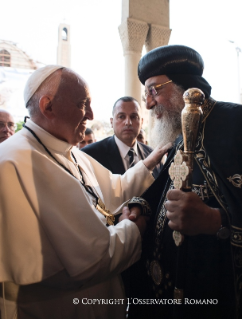 15-Apostolische Reise nach Ägypten: Höflichkeitsbesuch bei Papst Tawadros II. 