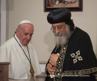 32-Apostolische Reise nach Ägypten: Höflichkeitsbesuch bei Papst Tawadros II. 
